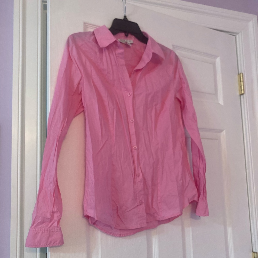 Pink button down shirt
